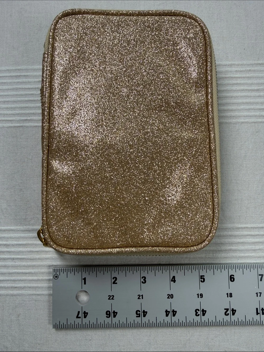bareMinerals Gold Glitter Cosmetic Pouch & Fold-Over Clutch Set